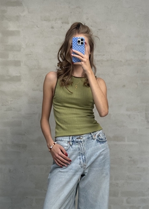 NPS tank top kontrast Moss/Olive Nørgaard På Strøget